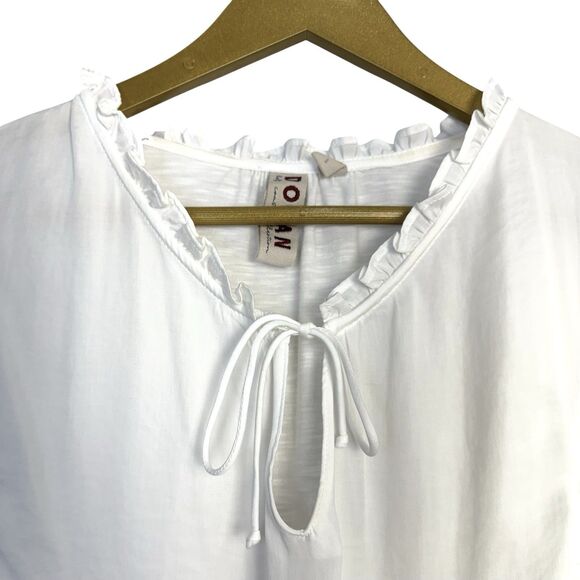 Anthropologie Tunic Womens Small Dolan Miramar Ruffle White Peasant Boho Cottage - Picture 3 of 7